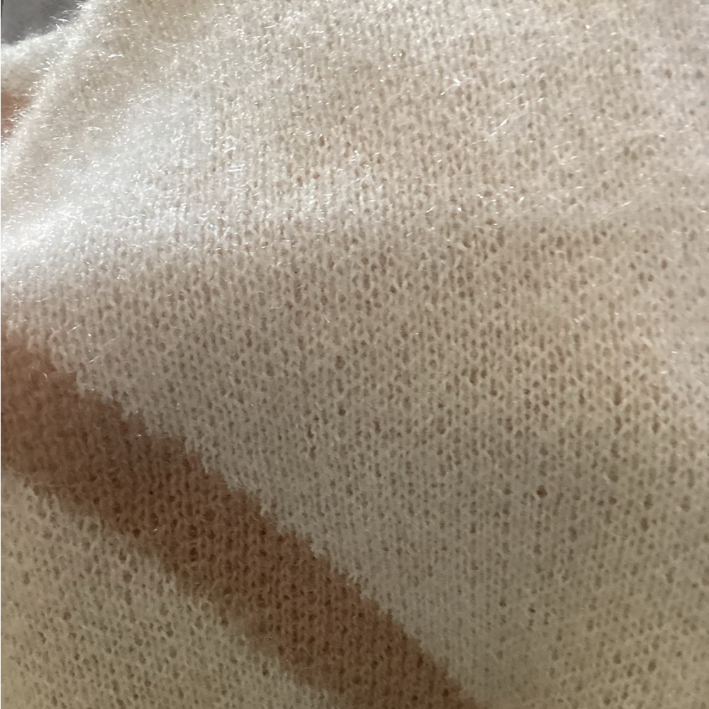 Steve Madden oversized drop shoulder 3/4 sleeve soft coat sweater tan cream - Picture 11 of 14